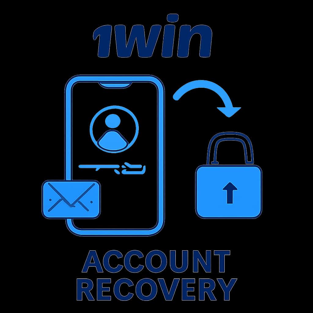 An educational diagram illustrating 1Win Account Recovery steps.