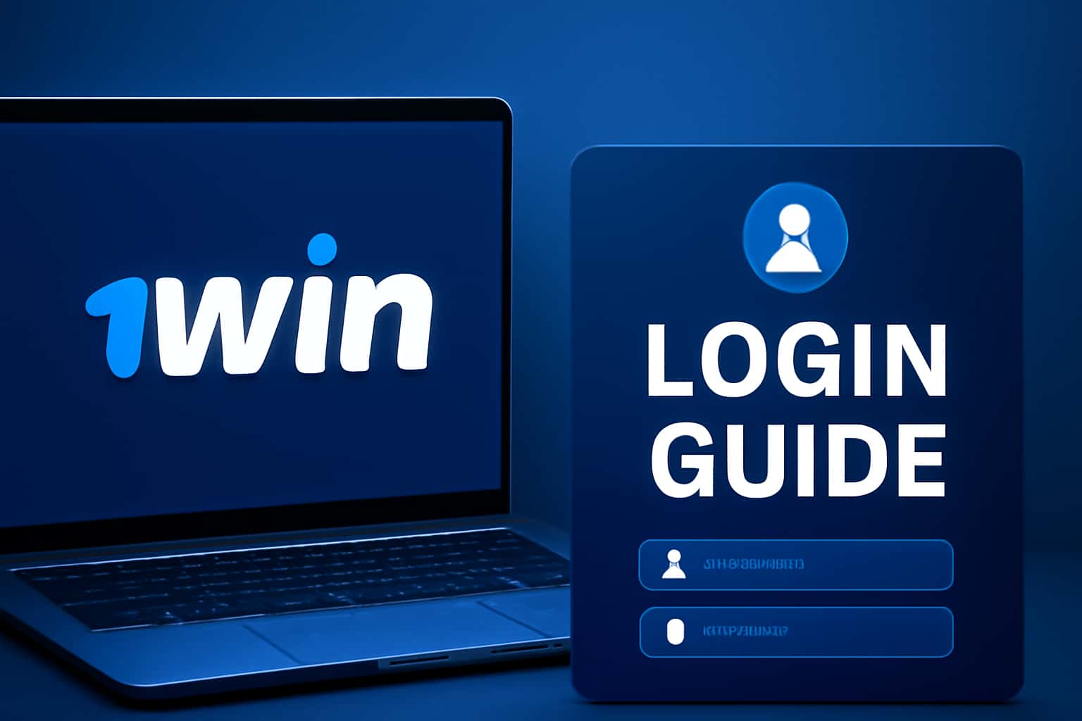 Information scene illustrating the 1Win login process with clear text.