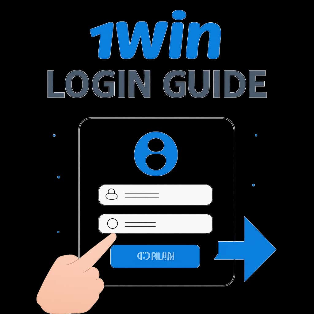 Diagram explaining the steps of logging into 1Win.