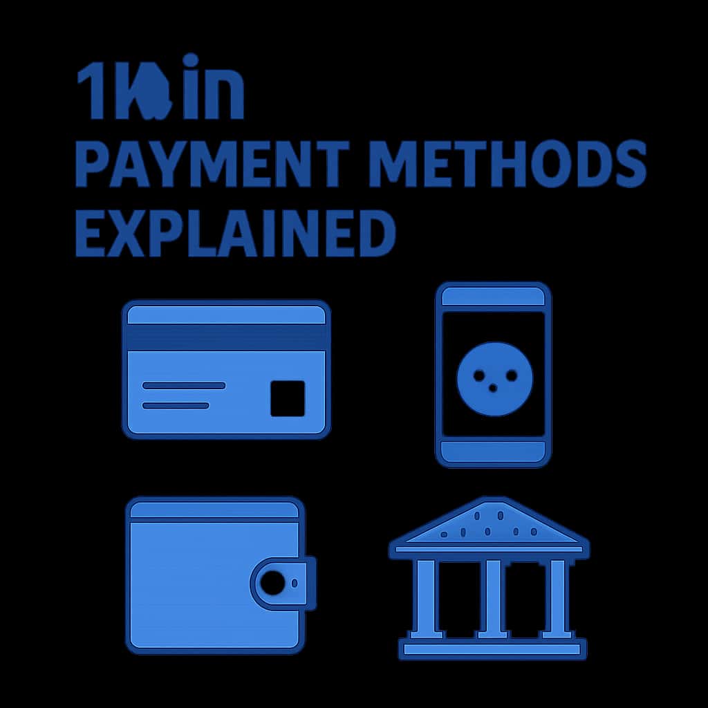 An educational diagram showcasing various 1Win payment methods.