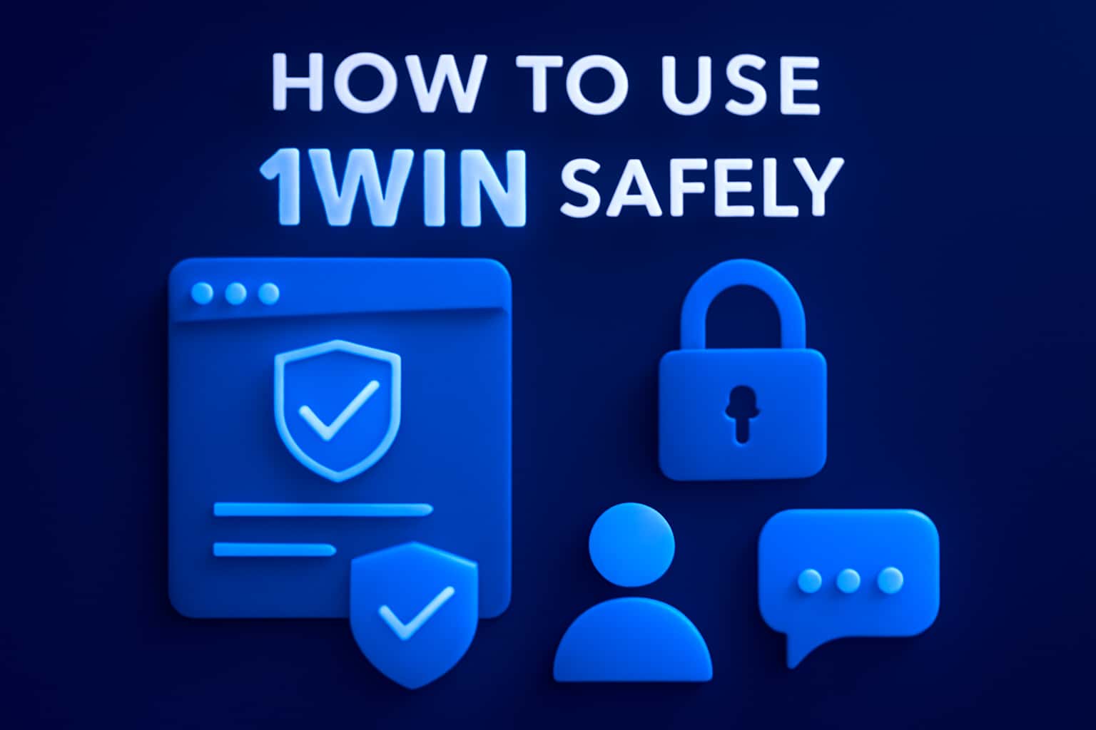Informational scene depicting safe use of the 1Win platform with a focus on security measures.