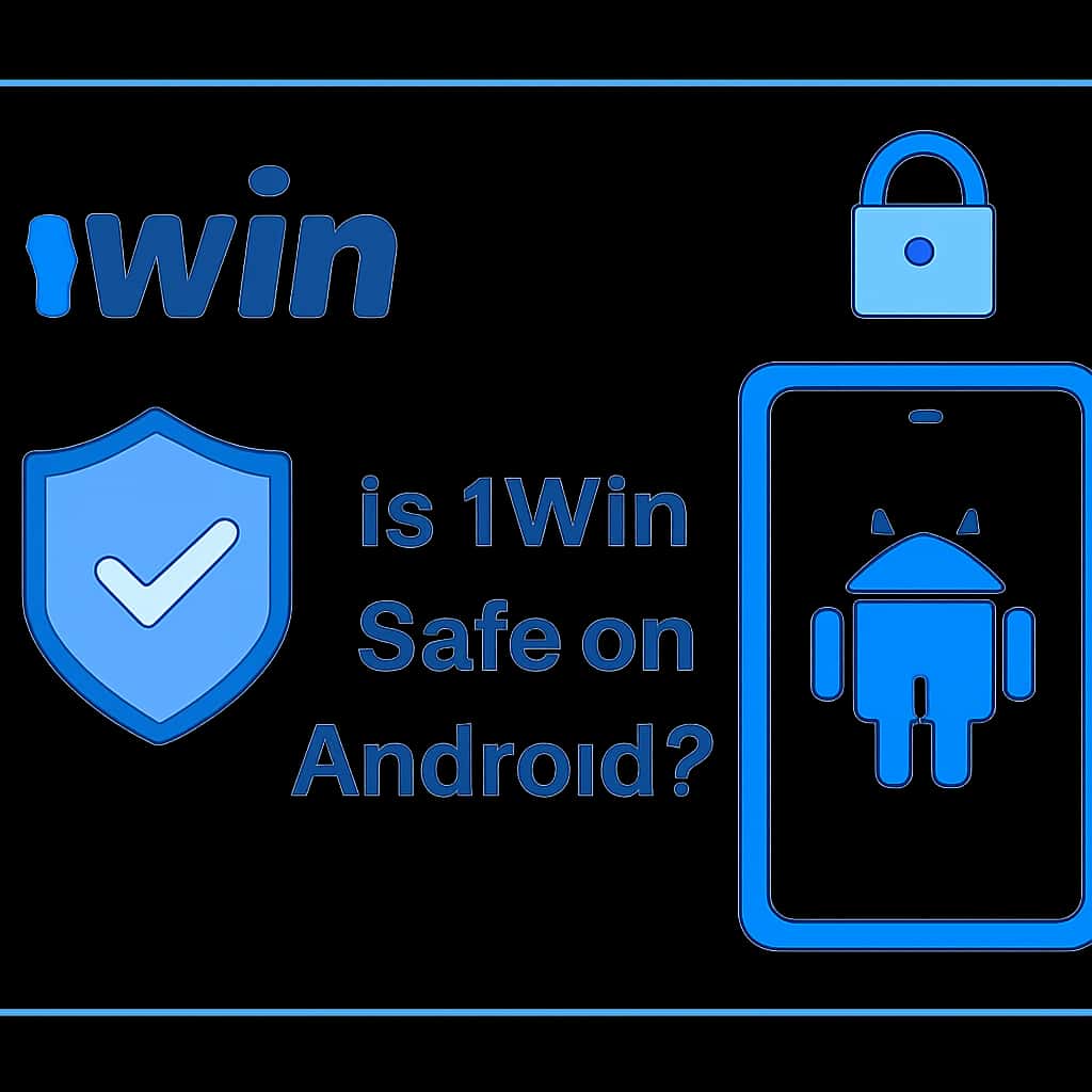 Illustration detailing the safety measures of the 1Win Android app.