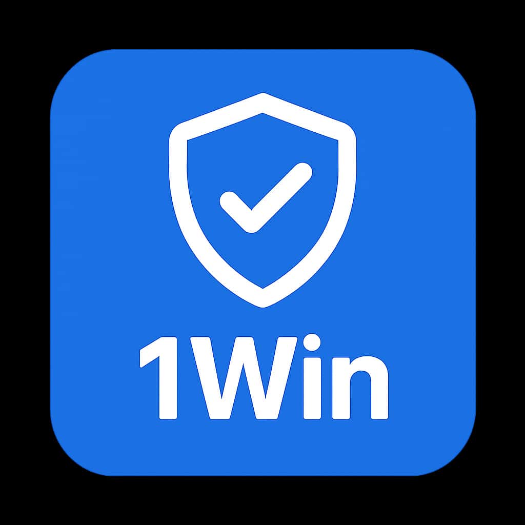 Icon representing the safety of the 1Win app on Android.