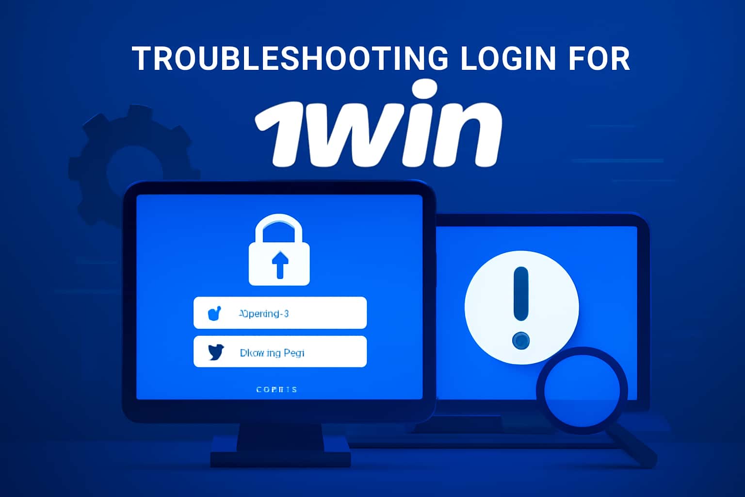 Informational scene depicting login troubleshooting for 1Win.