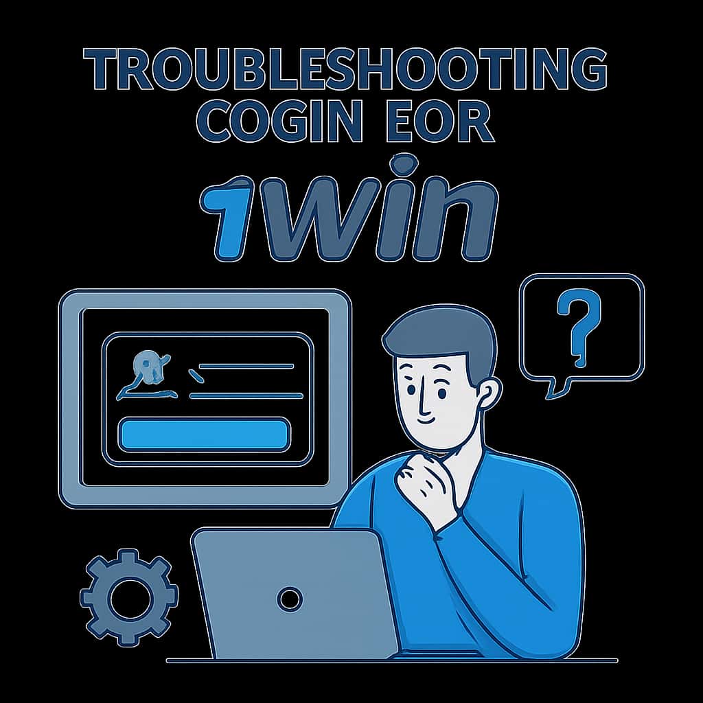 Diagram illustrating troubleshooting steps for 1Win login.